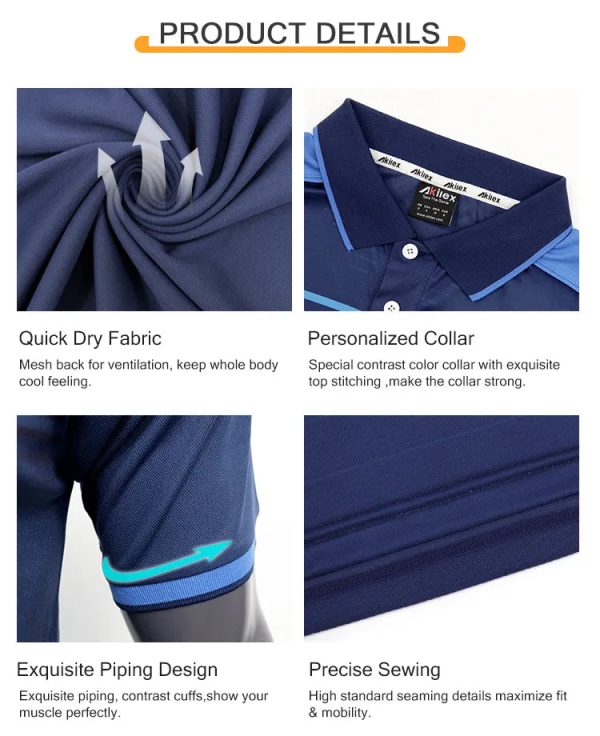 Best quality Custom sublimation embroidery screen printing short sleeve Men's polo with small MOQ - Image 3