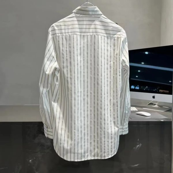 2024 Men's Polo Collar Casual Cotton Striped Long Sleeved Formal XL Size Anti-Wrinkle Anti-Pilling Anti-Shrink Features - Image 2