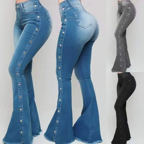 Plus XXXXXL 2023 Summer Y2K Style Jeans Bell trousers flare wide leg denim for women's - Image 2