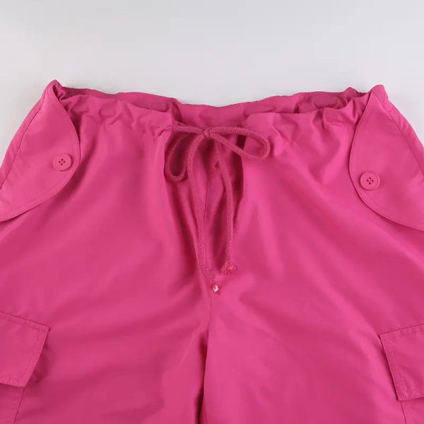 Y2k Style Women Street Wear Low Draw Cord Waist Trousers Baggy Balloon Cargo Parachute Casual Women's - Image 6
