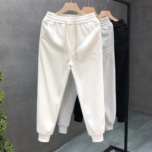 Custom logo stitching drawstring letters casual horn for men and women trousers flare Sweatpants - Image 4