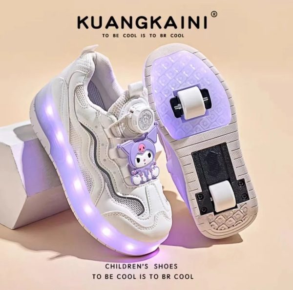 Sell well all over the world Kulomi girls Walking shoes Summer kids Invisible breathable white roller skate luminous - Image 2