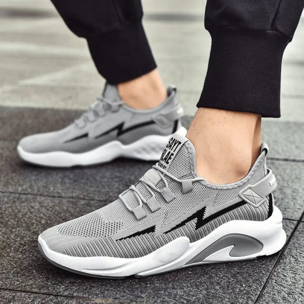 China Manufacturer Running Shoes Men Breathable Knit Upper Custom Logo Men Sneaker Gym Walking Men - Image 2