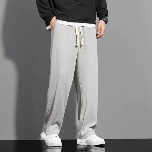 Summer thin ice silk cool feeling loose pants men casual trend straight floor-length - Image 2