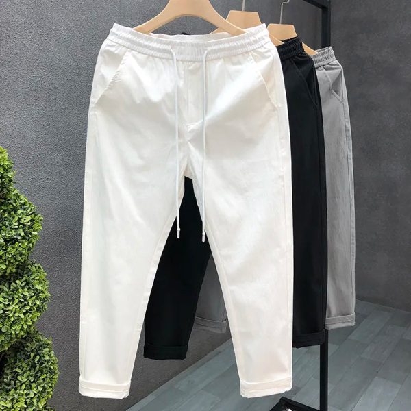 Custom logo stitching drawstring letters casual horn for men and women trousers flare Sweatpants - Image 3