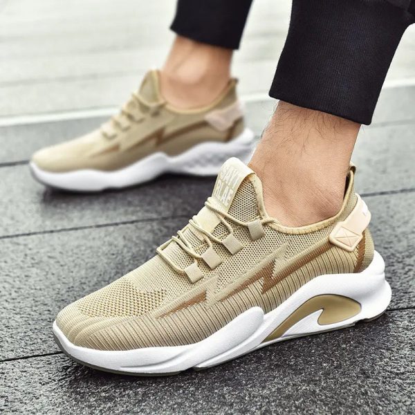 China Manufacturer Running Shoes Men Breathable Knit Upper Custom Logo Men Sneaker Gym Walking Men - Image 3