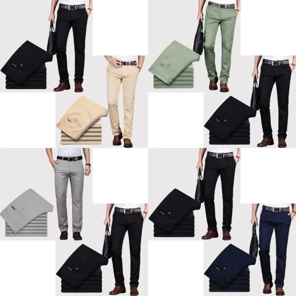 High Quality Men's Mid Waist Sweatpants Wholesale Slim Straight Jogger Solid Color Casual Woven Trousers Mid-Waist Style - Image 4