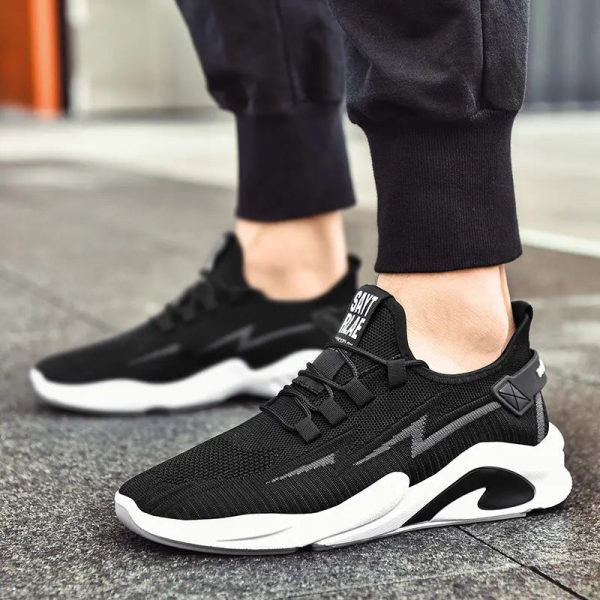 China Manufacturer Running Shoes Men Breathable Knit Upper Custom Logo Men Sneaker Gym Walking Men - Image 4