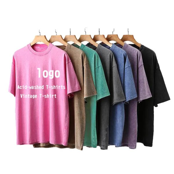 Distressed Luxury Men 100% Cotton T Shirt High Quality Blank Vintage Logo Custom Faded Oversized Acid Washed T - Image 4