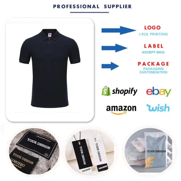 OEM Custom 3D Embroidery Logo Pattern Compressed Styling Breathable Sweat-wiking Men's Polo T- For Boy Daily Casual Wear - Image 2